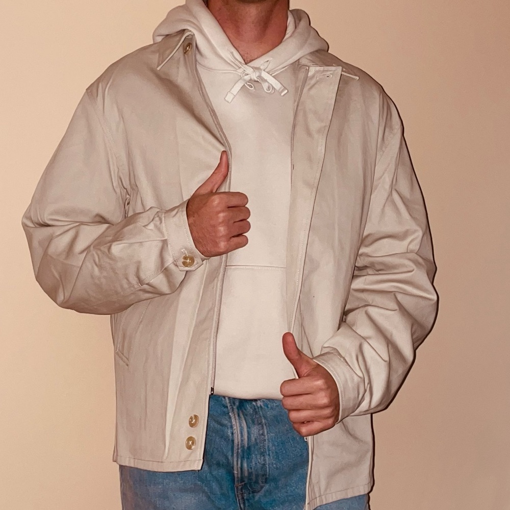 Men’s Stylish White Canvas Jacket